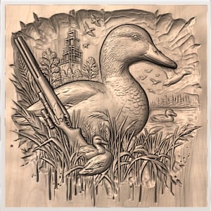 Mallard Duck Marsh Relief STL view 3