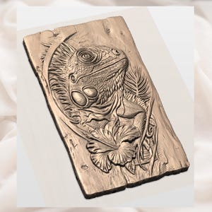 Bearded Dragon 3D Relief STL view 3