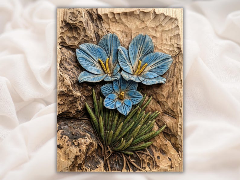 Blue Crocus Relief STL