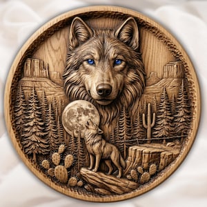 Howling Wolf Moon STL view 1