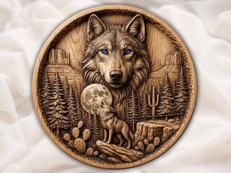Howling Wolf Moon STL