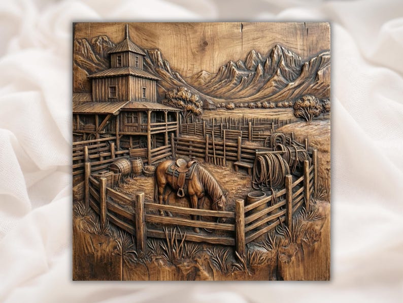 Western Ranch Horse STL Relief