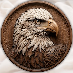 Bald Eagle 3D Relief STL view 1