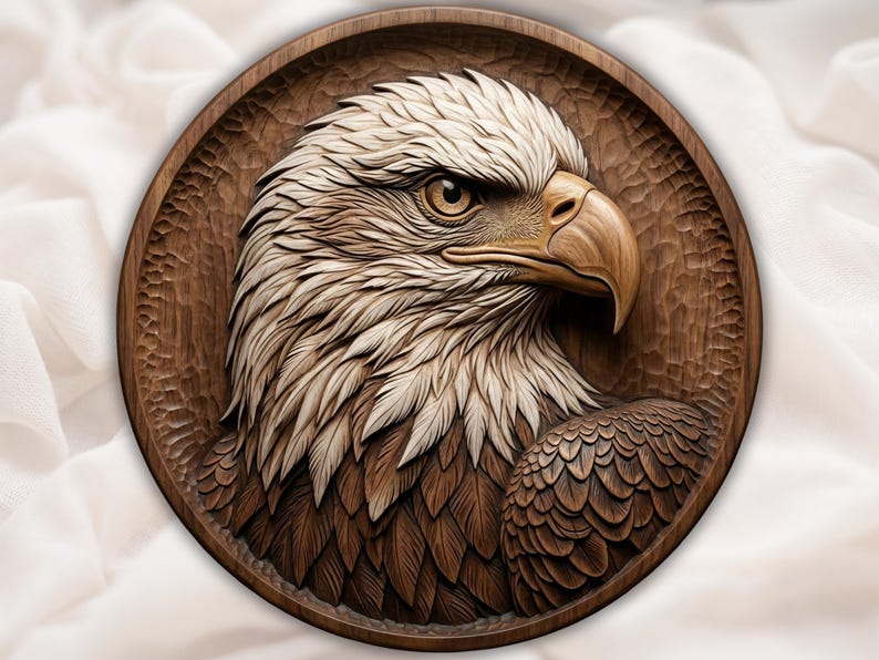 Bald Eagle 3D Relief STL