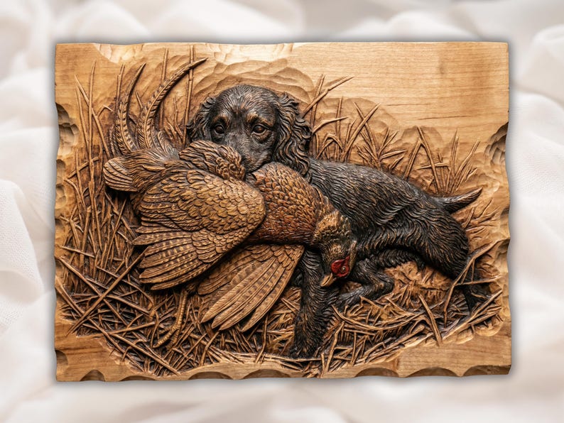 Brittany Spaniel Retrieving Pheasant STL