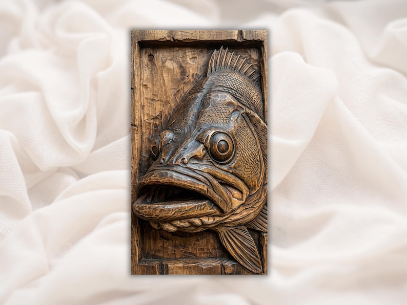 Bass Fish 3D Relief STL File