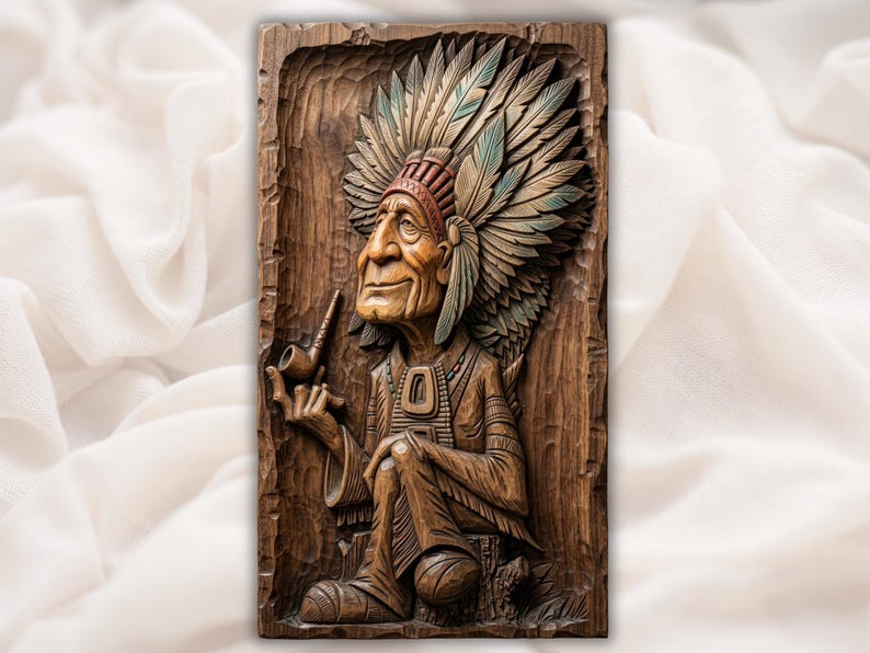 Native American Chief Relief STL for CNC