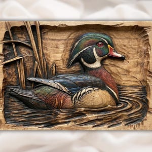 Wood Duck Relief STL view 1