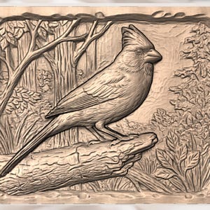 Cardinal Bird Relief STL view 2