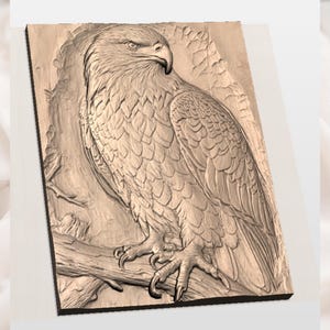Bald Eagle 3D Relief STL view 3
