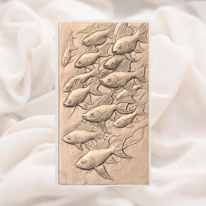 School of Fish 3D Relief STL view 2