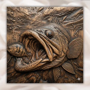 Big Bass 3D Relief STL view 1