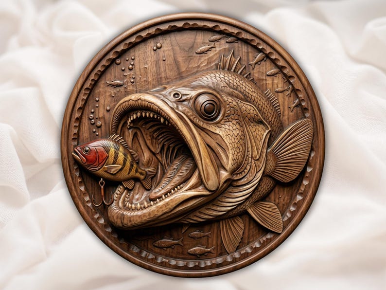 Round Bass Fishing STL