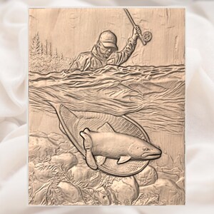 Fly Fishing 3D Relief STL view 2