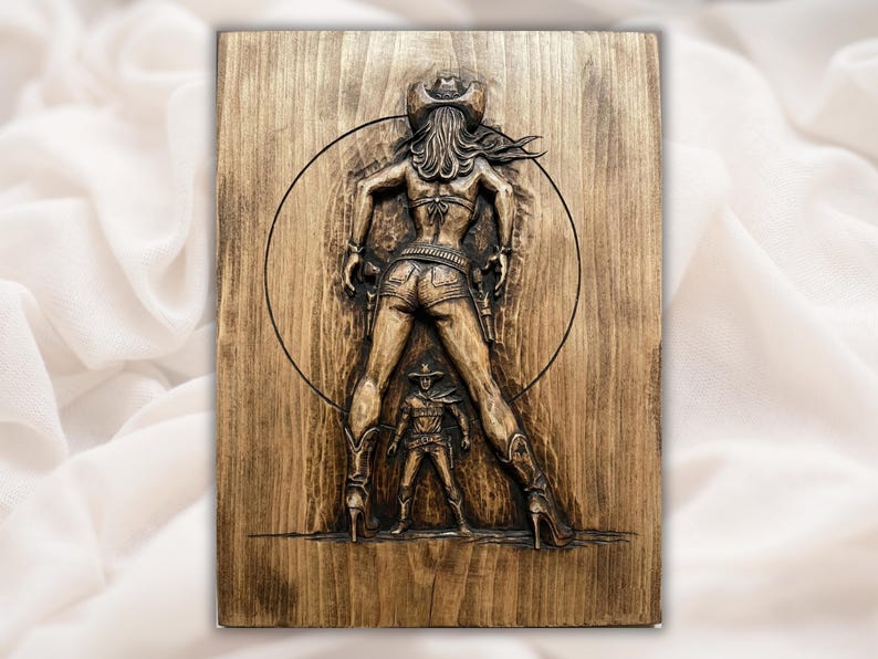 Cowgirl Western 3D Relief STL