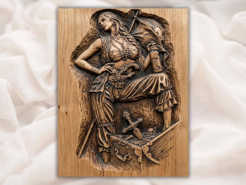 Pirate Girl 3D Relief STL