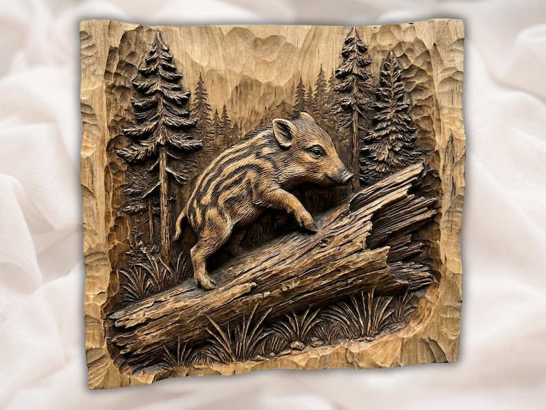 Wild Boar Piglet 3D STL Relief