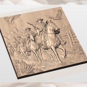 Old West Town 3D Relief STL view 3