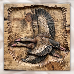 Flying Ducks 3D Relief STL view 1