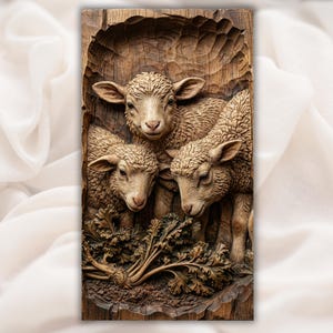 Lamb Trio Relief STL view 1