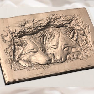 Wolf Couple 3D STL File view 3