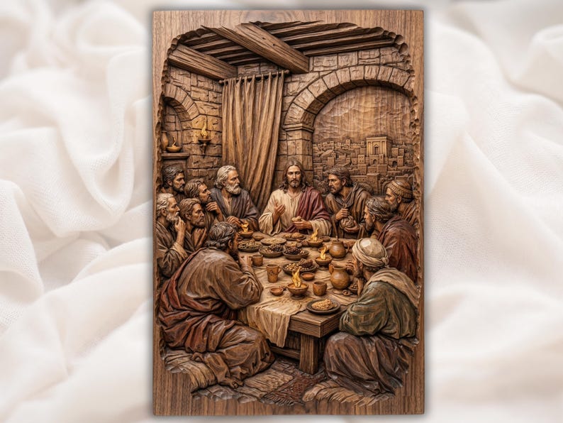 Last Supper 3D Relief STL for CNC Router