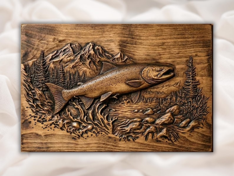 Salmon Fish 3D Relief STL