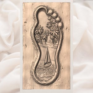 Beach Footprint 3D Relief STL File view 3