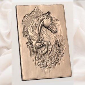 Wild Horse 3D Relief STL view 2