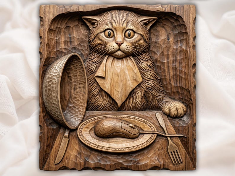 Funny Cat Dining STL