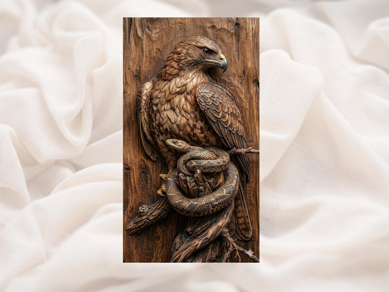 Hawk & Snake 3D Relief STL