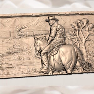 Western Cowboy on Horse STL view 3