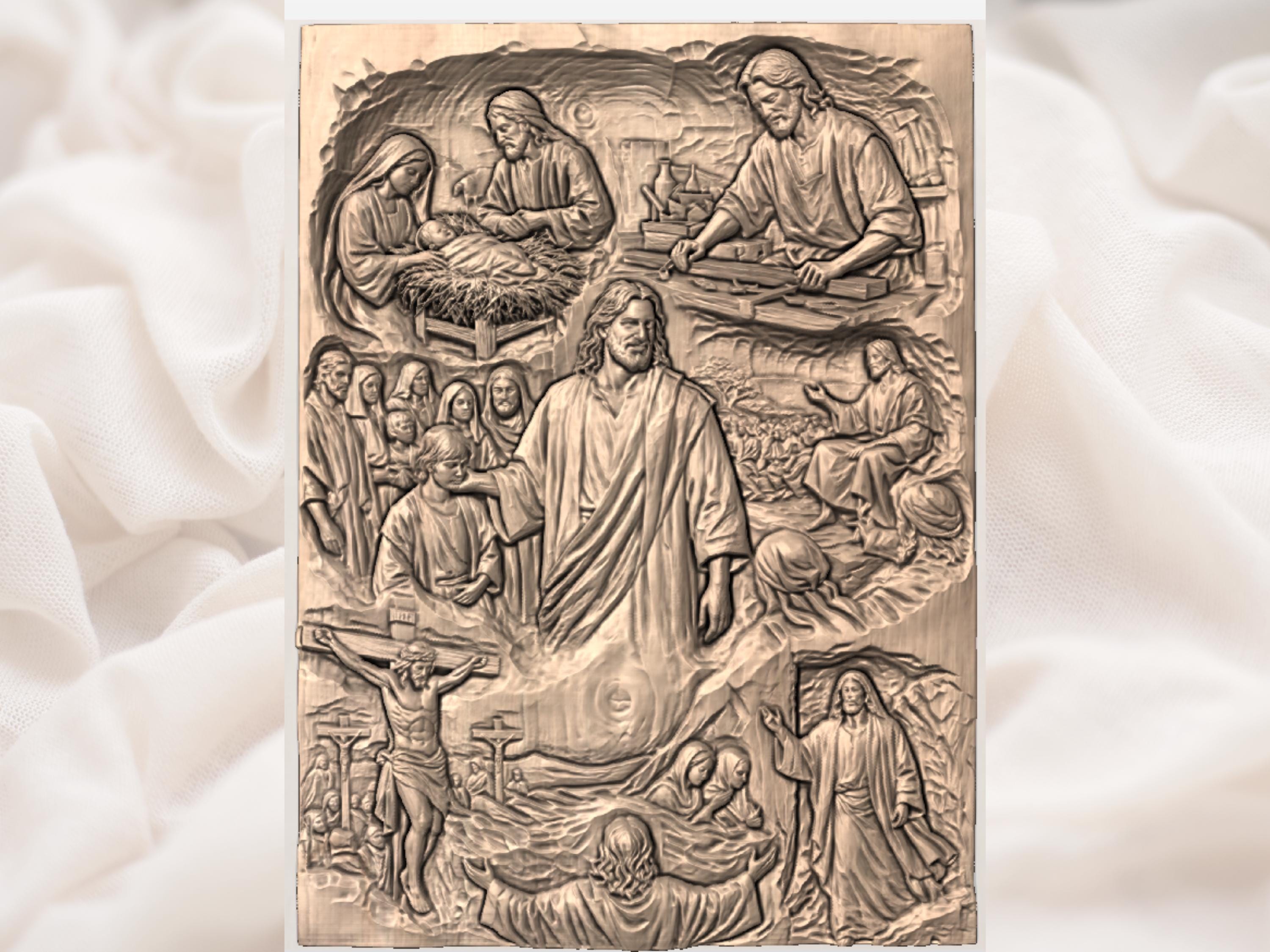 Jesus Life Story Stl|christian 3D Model for CNC| Bible Wall Art ...
