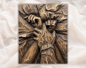 Intimate Couple Hands 3D Relief STL | Romantic Hand Holding CNC Wood Carving | Aspire, VCarve Pro, Carveco, Fusion 360, ArtCAM