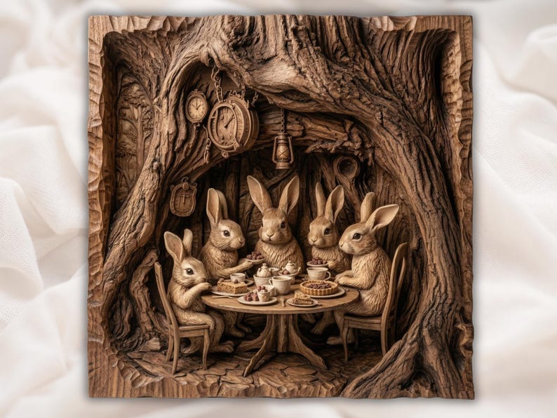 Bunny Tea Party STL