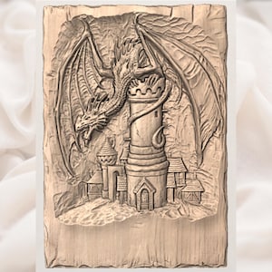 Dragon Castle 3D Relief STL view 2