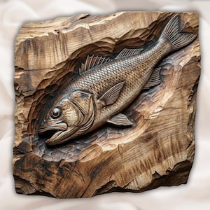 Fish Relief STL view 1