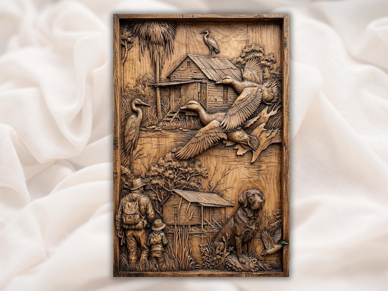 Farmhouse Scene 3D Relief STL