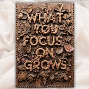 What You Focus on Grows 3D Relief STL view 1