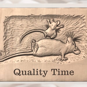 Mouse Family Bas Relief STL view 3