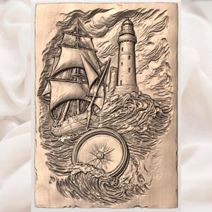 Lighthouse Ship STL view 3