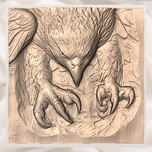 Bald Eagle Talons 3D Relief STL view 2