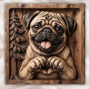 Pug Dog STL view 1