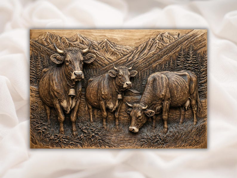 Cow Farm 3D Relief STL