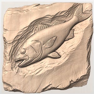 Fish Relief STL view 3
