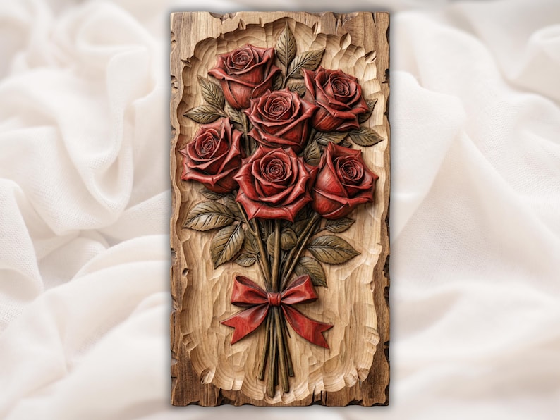 Rose Bouquet 3D STL Relief