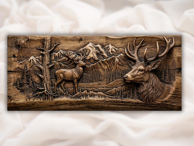 Buck Deer Bas Relief STL