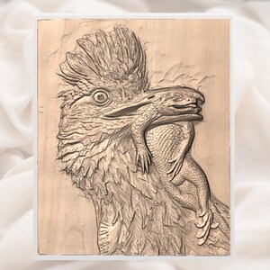 Roadrunner With Lizard 3D Relief STL view 2