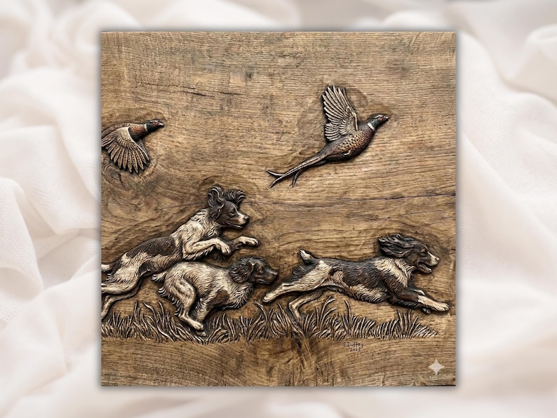 Hunting Dogs 3D Relief STL