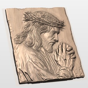 Praying Jesus Relief STL view 2